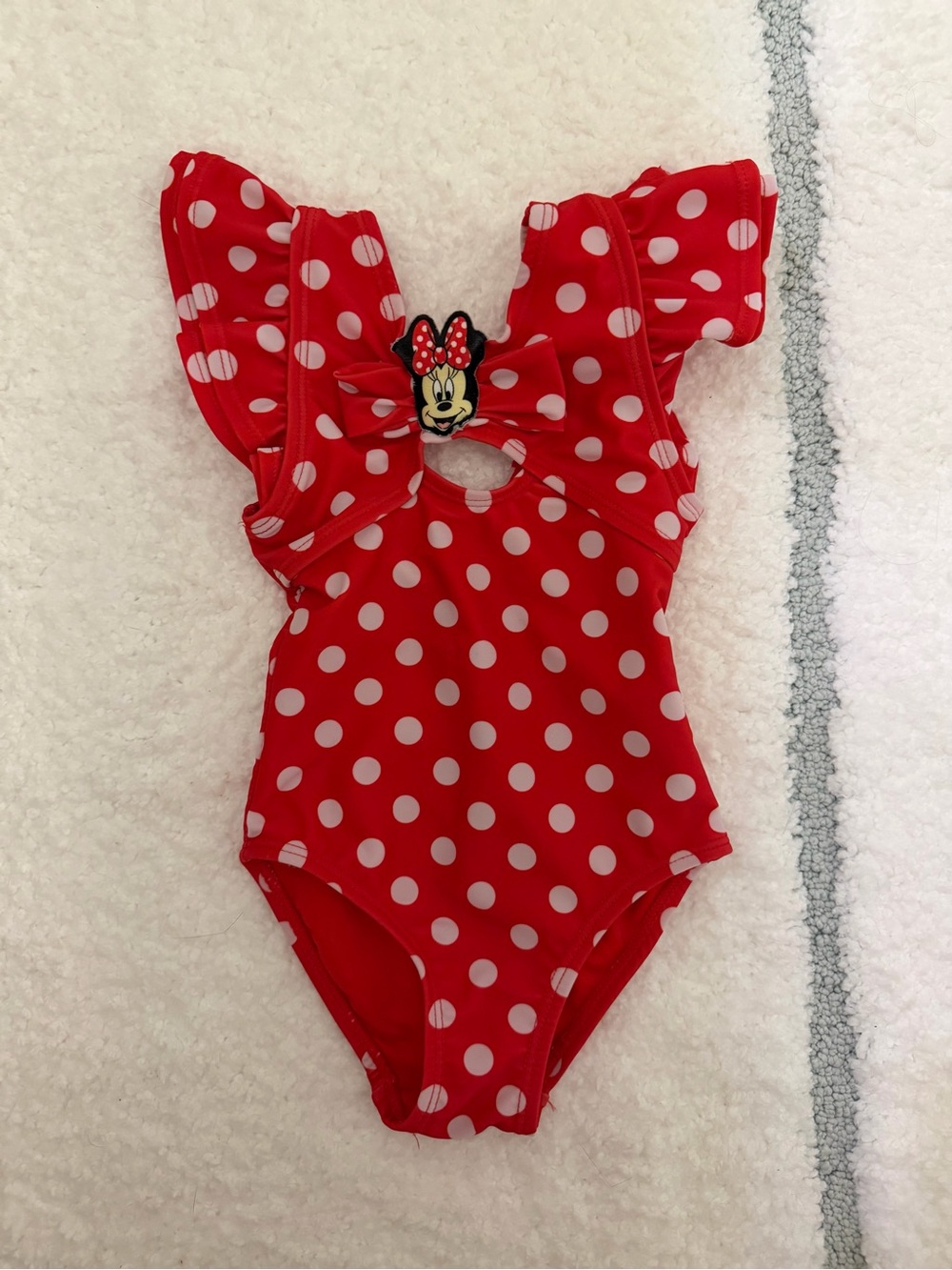 Disney Minnie Mouse Red Polka Dot Girls One-Piece Swimsuit